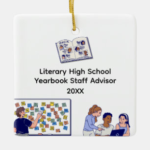 High School Yearbook Advisor Appreciation Ceramic Ornament