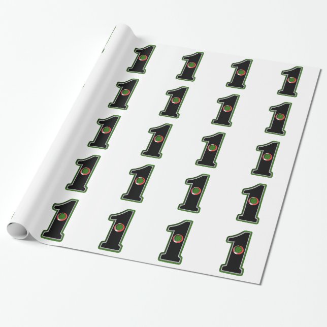 High Score Golfer Hole in One Wrapping Paper (Unrolled)