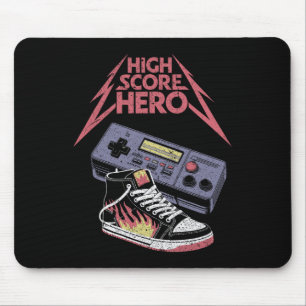 High Score Hero Retro Gaming Gamer Mouse Pad