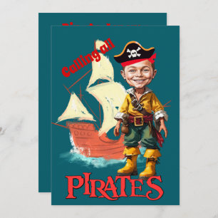High Seas Birthday Adventure – Pirate Ship  Invitation