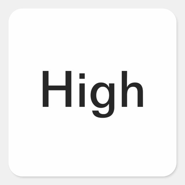 "High" Setting Labels/ Square Sticker (Front)