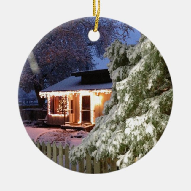 High Sierra Holiday Ceramic Ornament (Front)