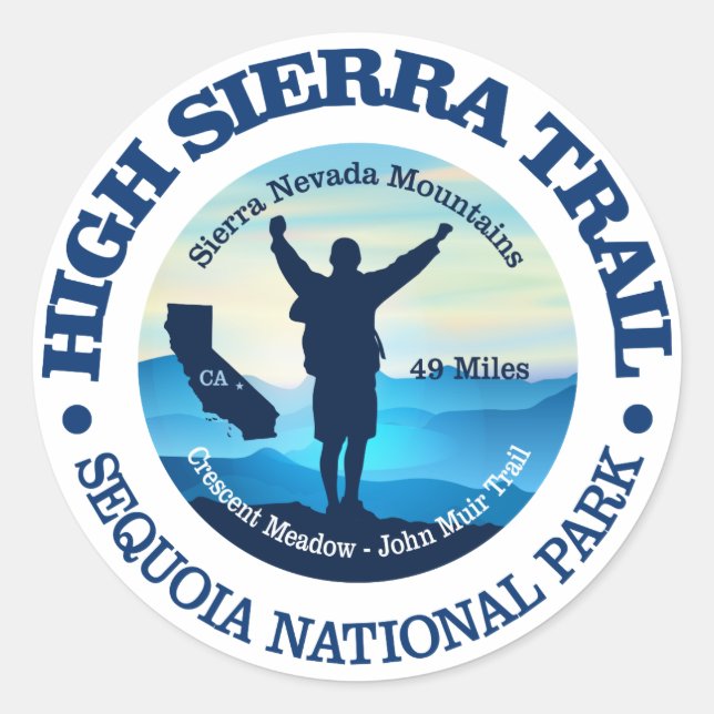 High Sierra Trail Classic Round Sticker (Front)