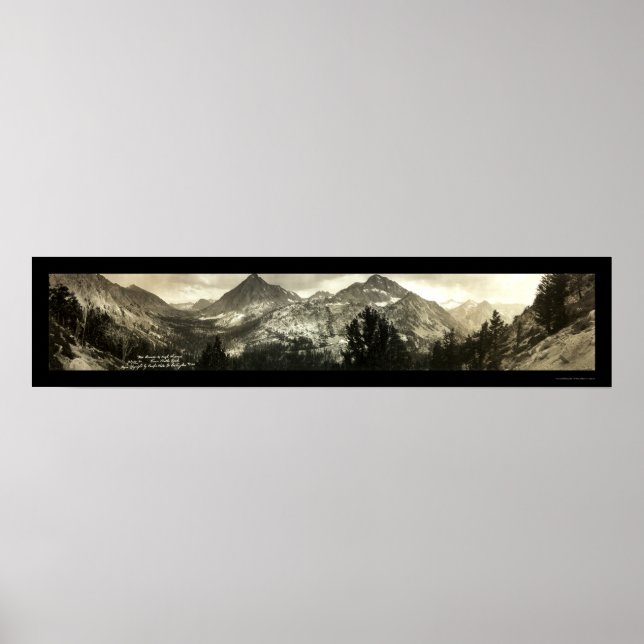 High Sierras Mt Brewer Photo 1911 Poster (Front)