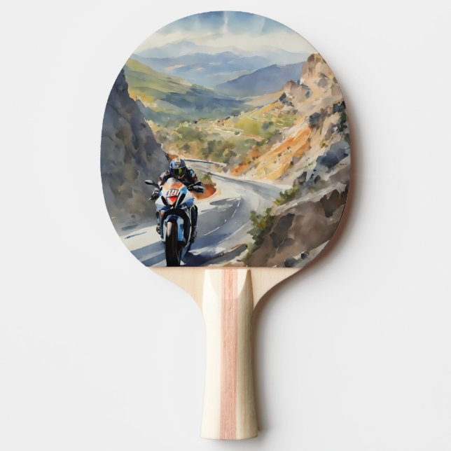 High-Speed Adventure in Vibrant Mountain Landscape Ping Pong Paddle (Front)