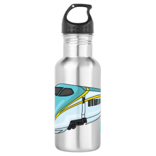 High speed bullet train cartoon illustration 532 ml water bottle