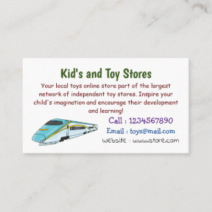 High speed bullet train cartoon illustration business card