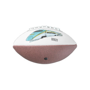 High speed bullet train cartoon illustration football