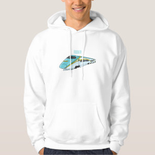 High speed bullet train cartoon illustration  hoodie