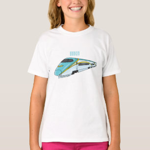 High speed bullet train cartoon illustration T-Shirt