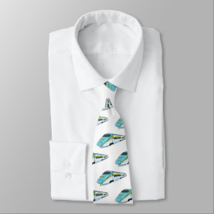 High speed bullet train cartoon illustration  tie