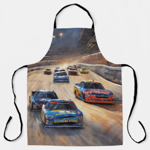 High-Speed Colorful Twilight Racing Scene Apron