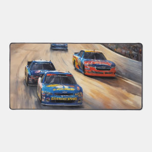 High-Speed Colorful Twilight Racing Scene Desk Mat