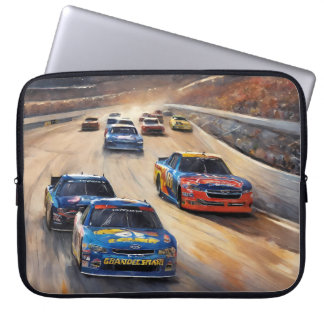 High-Speed Colorful Twilight Racing Scene Laptop Sleeve