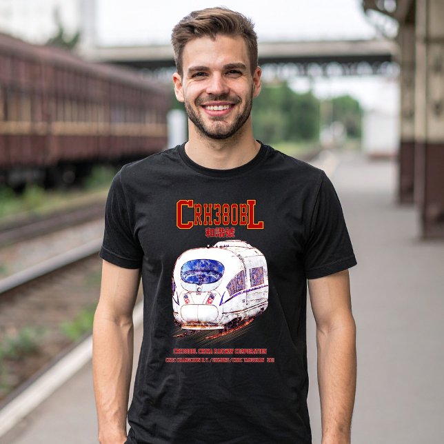 High-Speed CRH380BL China Railway Electric Train T-Shirt (High-Speed CRH380BL China Railway Electric Train. Mens Basic T-Shirt)