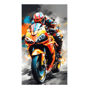 High-Speed Motorcycle Rider - Bold, Dynamic Photo Print