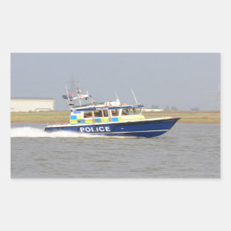High Speed Police Boat Rectangular Sticker