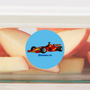 High speed racing cars cartoon illustration