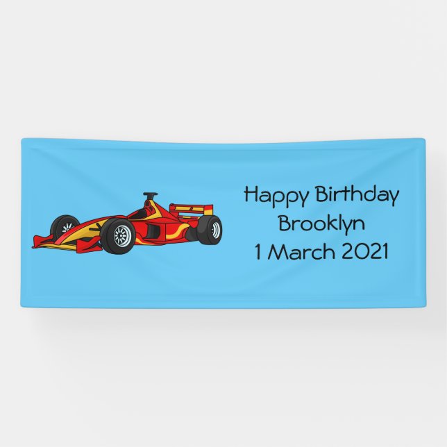 High speed racing cars cartoon illustration banner (Horizontal)