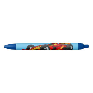 High speed racing cars cartoon illustration black ink pen