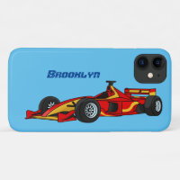 High speed racing cars cartoon illustration