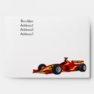 High speed racing cars cartoon illustration envelope