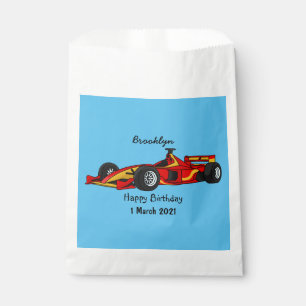High speed racing cars cartoon illustration favour bag