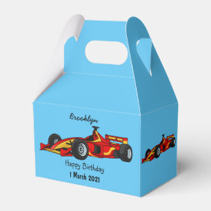 High speed racing cars cartoon illustration favour box