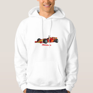 High speed racing cars cartoon illustration hoodie