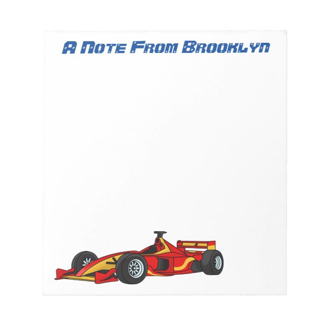 High speed racing cars cartoon illustration notepad (Front)
