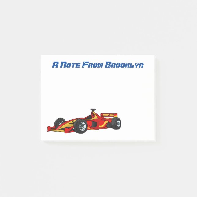 High speed racing cars cartoon illustration post-it notes (Front)