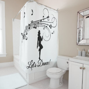 High Step Dance Custom Text White Shower Curtain