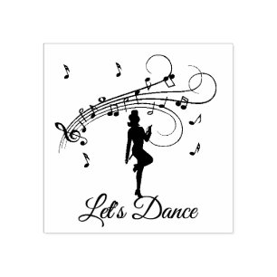 High Step Dancing to the Music Custom Rubber Stamp