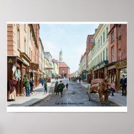 High Street Kilkenny c1895 Ireland Poster