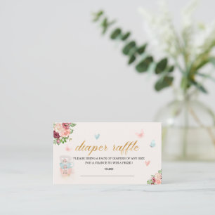 High tea baby shower diaper raffle enclosure card