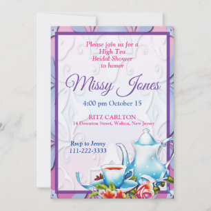 High tea bridal shower invitation
