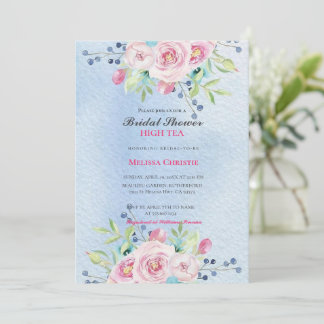 high tea garden party,beautiful soft pastel invitation