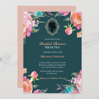 high tea garden party,beautiful soft pastel invitation