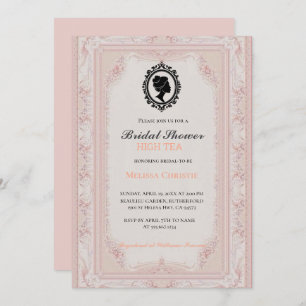 high tea garden party,beautiful soft pastel  invitation