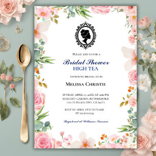 high tea garden party,beautiful soft pastel  invitation