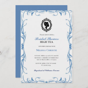 high tea garden party,beautiful soft pastel  invitation