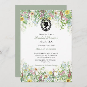 high tea garden party,beautiful soft pastel  invitation