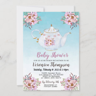 High Tea Party Baby Shower Invitation