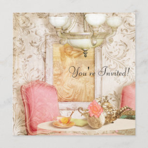High Tea Party Invitation. Shabby Chic, Victorian. Invitation