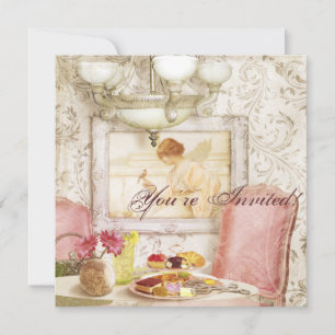 High Tea Party Invitation. Shabby Chic, Victorian. Invitation