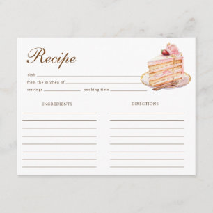 High Tea Pastel Bridal Shower Recipe Enclosure Card