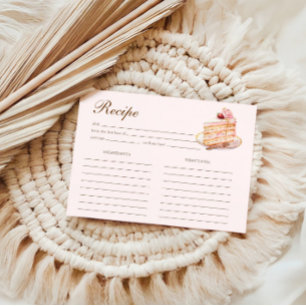 High Tea Pastel Pink Bridal Shower Recipe Enclosure Card