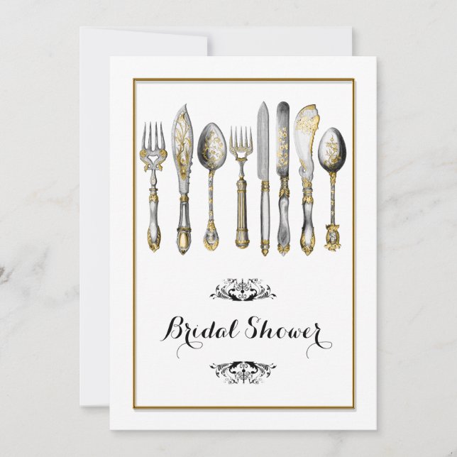 High tea place setting invitation (Front)