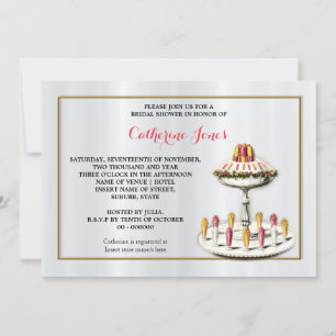 High tea vintage desserts invitation