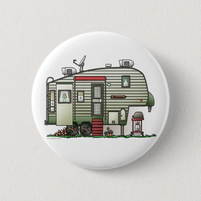 High Tech 5th Wheel Camper Button (Front)